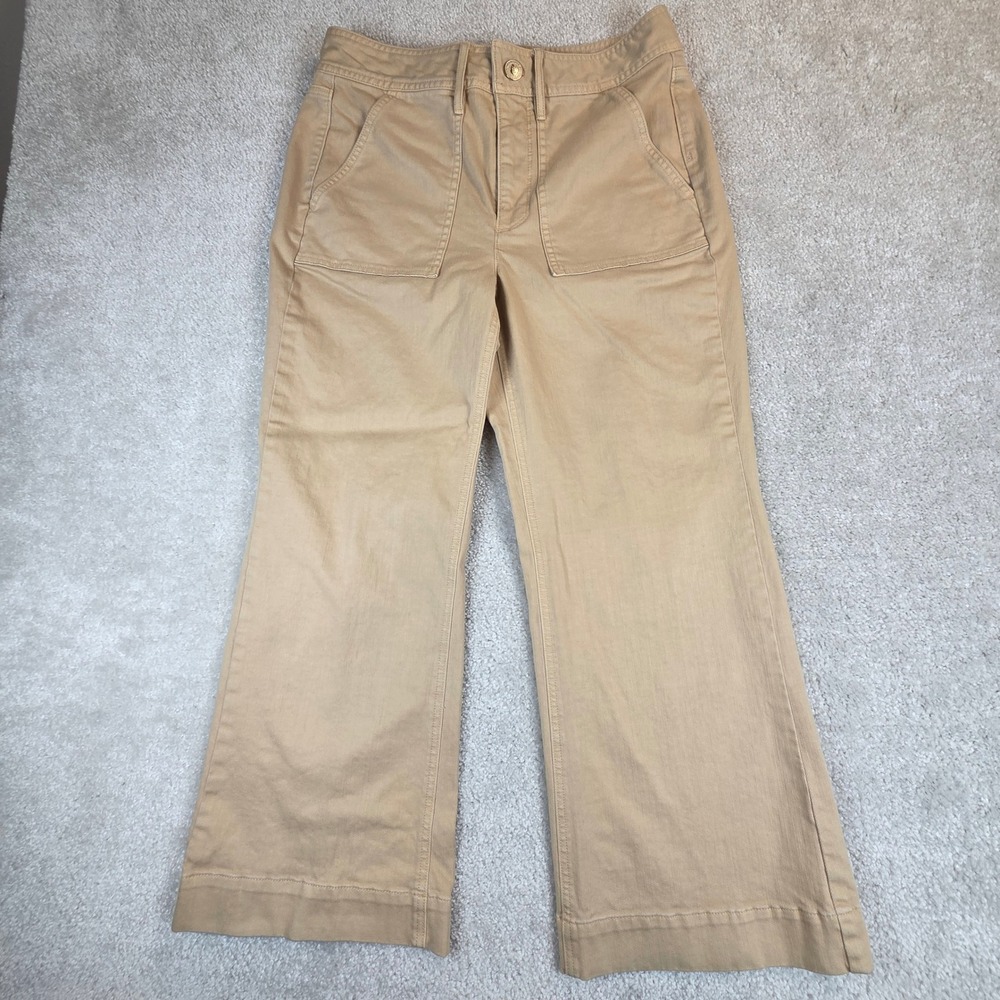 Spartina 449 Womens Tan Khaki Wide Leg Utility Patch Pocket Pants Size 12